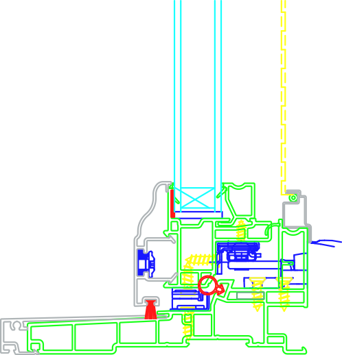 PVC extrusion autocad drawing